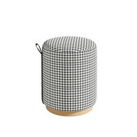 HOCKER Macaria Fußbank Schwarz, Weiß  - Schwarz/Weiß, Design, Textil (36/43/36cm) - Livetastic