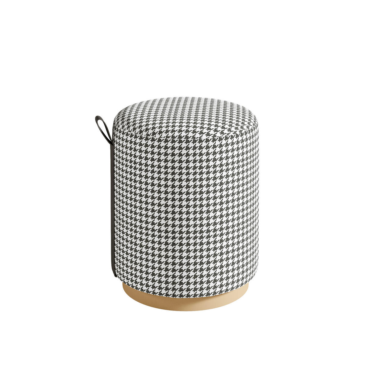 HOCKER Macaria Fußbank Schwarz, Weiß  - Schwarz/Weiß, Design, Textil (36/43/36cm) - Livetastic