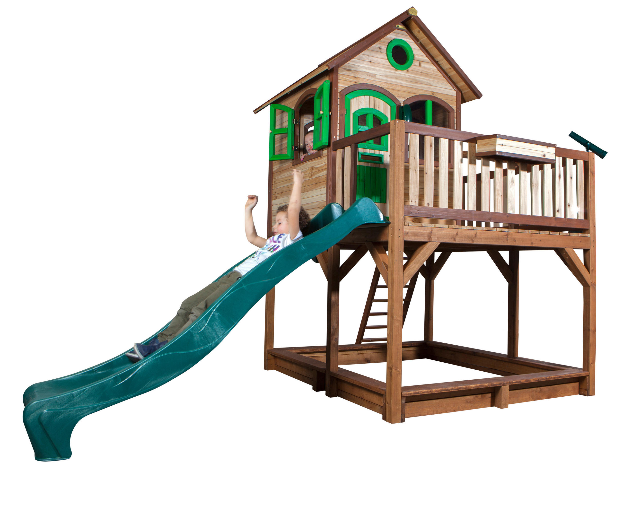 SPIELTURM 377/291/255 cm SPIELTURM LIAM  - Beige/Braun, Basics, Holz/Kunststoff (377/291/255cm) - Ambia Garden