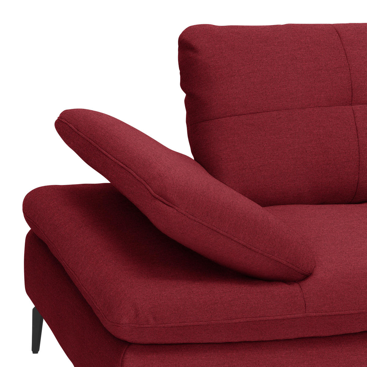 ECKSOFA in Webstoff Bordeaux  - Bordeaux/Schwarz, Design, Textil/Metall (301/179cm) - Chilliano