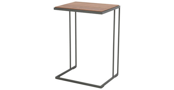 BEISTELLTISCH in Holz 47/38/68 cm - Anthrazit/Nussbaumfarben, Design, Holz/Metall (47/38/68cm) - Johann Jakob