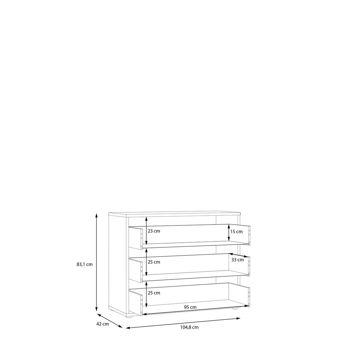 COMODĂ 104,8/83,1/42 cm  - culoare lemn stejar/nisipiu, Modern, plastic/metal (104,8/83,1/42cm) - Voleo
