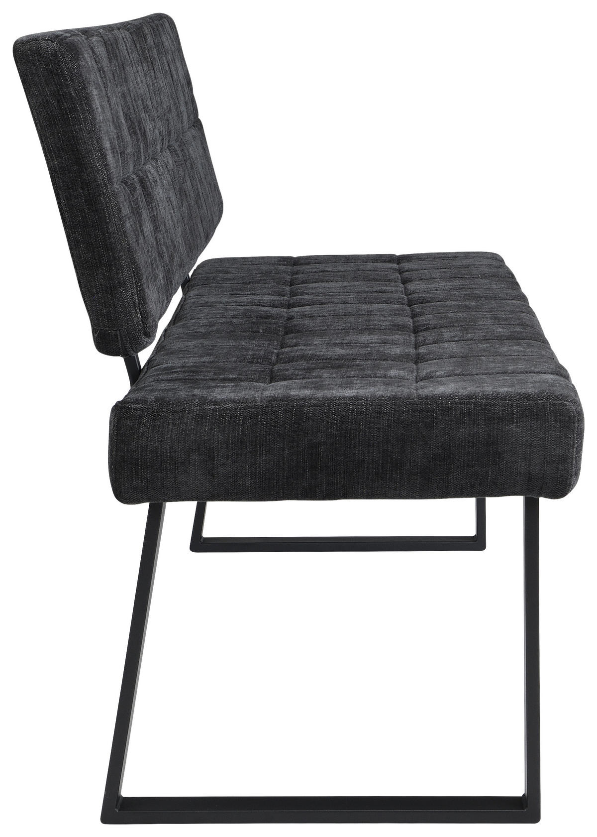 SITZBANK in Metall, Textil Dunkelgrau  - Dunkelgrau/Schwarz, MODERN, Textil/Metall (180/85/56cm) - Livetastic