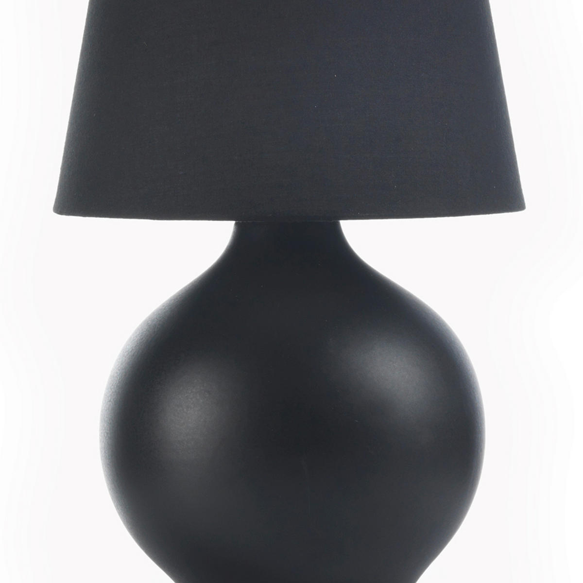 STOLNÁ LAMPA, E27, 20/40 cm  - čierna, Konventionell, textil/keramika (20/40cm)