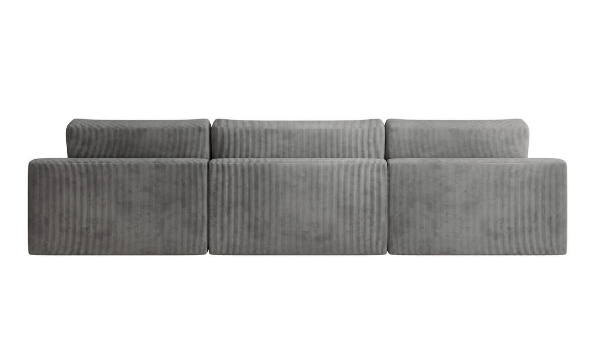 WOHNLANDSCHAFT CHALLENGE Dunkelgrau Cord  - Dunkelgrau/Schwarz, MODERN, Kunststoff/Textil (168/333/168cm) - Trendmanufaktur