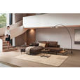 ECKSOFA in Echtleder Dunkelbraun  201/304 cm  - Dunkelbraun/Schwarz, Design, Leder/Metall (201/304cm) - Emilio Belluti