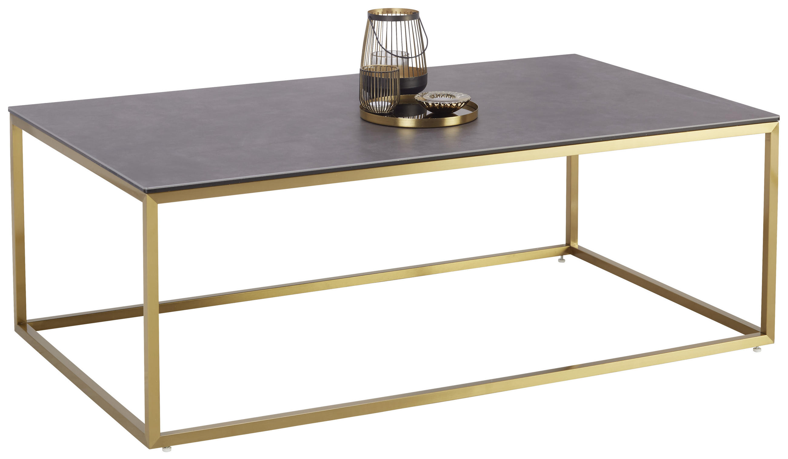 Couchtisch in Metall, Glas, Keramik 120/70/42 cm