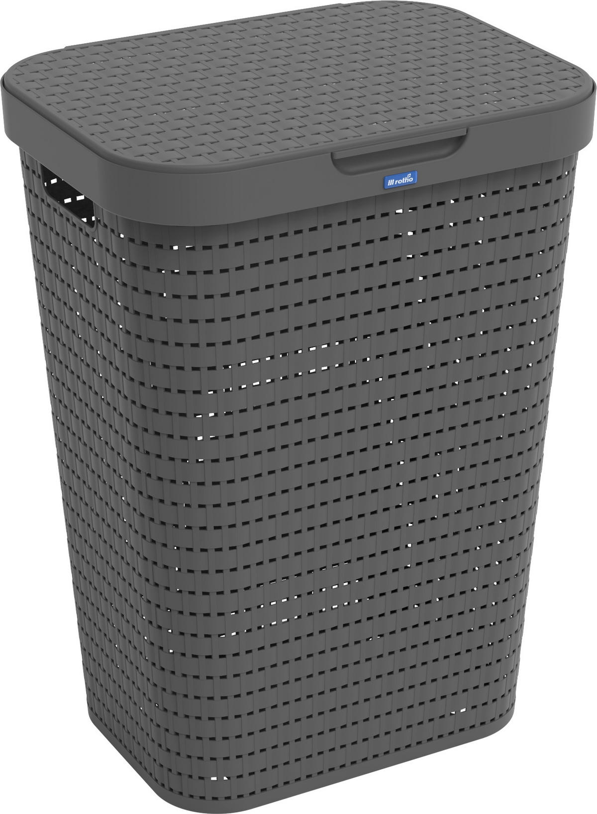 WÄSCHESAMMLER - Schwarz, Basics, Kunststoff (42/57,7/32,2cm) - Rotho