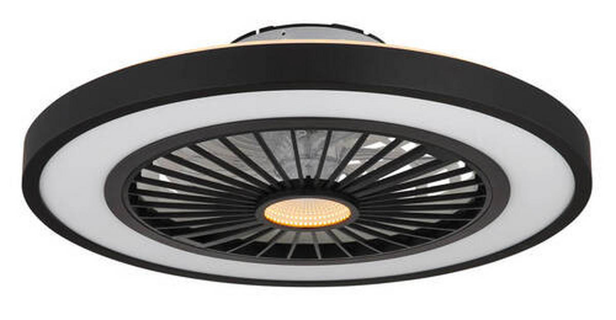 MENNYEZETI VENTILÁTOR - fekete/áttetsző, Konventionell, műanyag/fém (54/15,9cm) - Globo