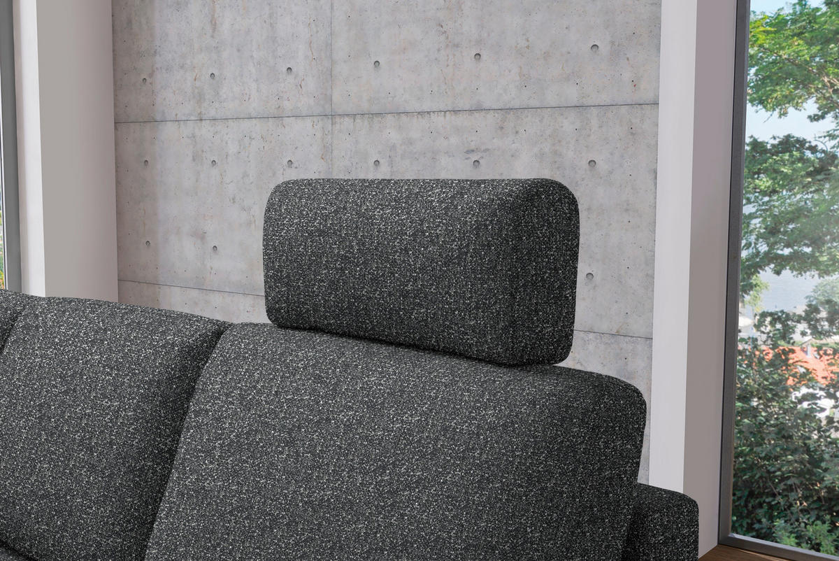 ECKSOFA  in Mikrovelours Anthrazit  160/248 cm  - Anthrazit/Alufarben, Design, Textil/Metall (160/248cm) - Sedda