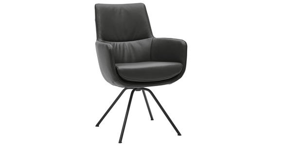 ARMLEHNSTUHL  in Stahl  - Design, Leder/Metall (60/90/61cm) - Dieter Knoll