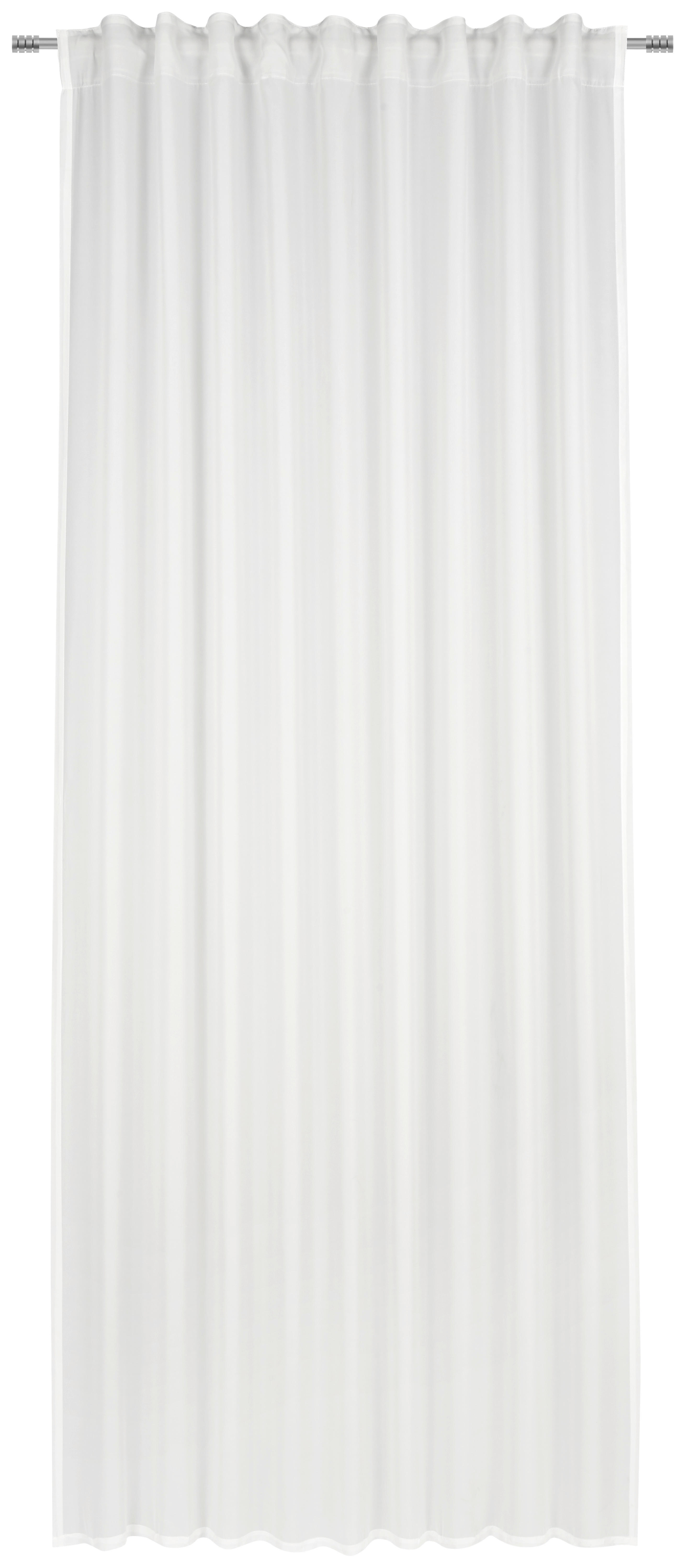 KÉSZFÜGGÖNY Részben áttetsző  - Fehér, Basics, Textil (140/245cm) - Esposa