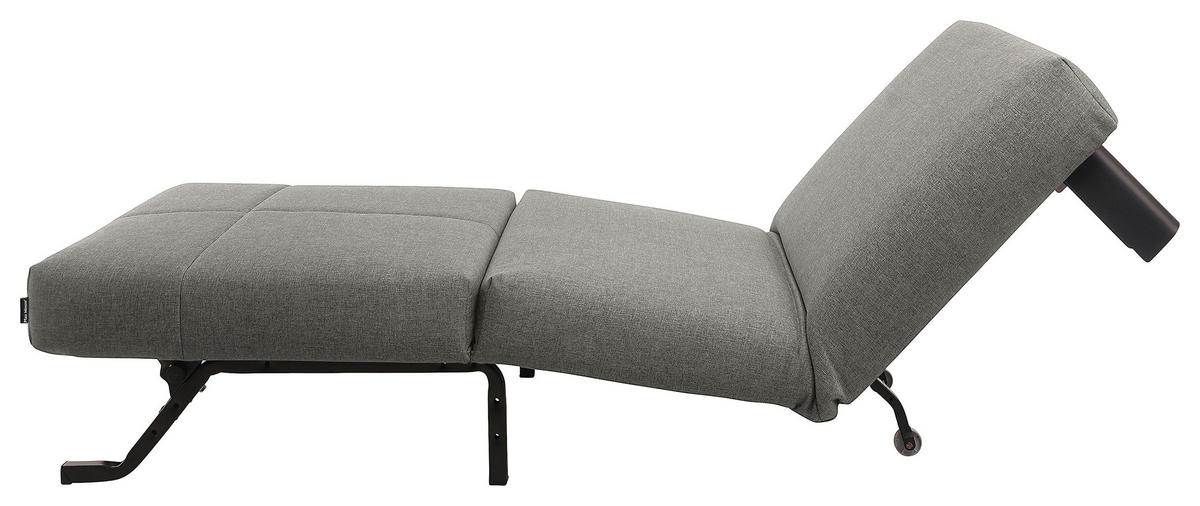 SCHLAFSESSEL in Flachgewebe Hellgrau  - Hellgrau/Schwarz, Design, Textil/Metall (85/85/100cm) - Max Winzer