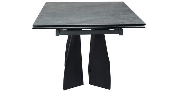 ESSTISCH in Metall, Glas, Keramik 200-300/100/76 cm  - Schwarz/Grau, Design, Glas/Keramik (200-300/100/76cm) - Emilio Belluti