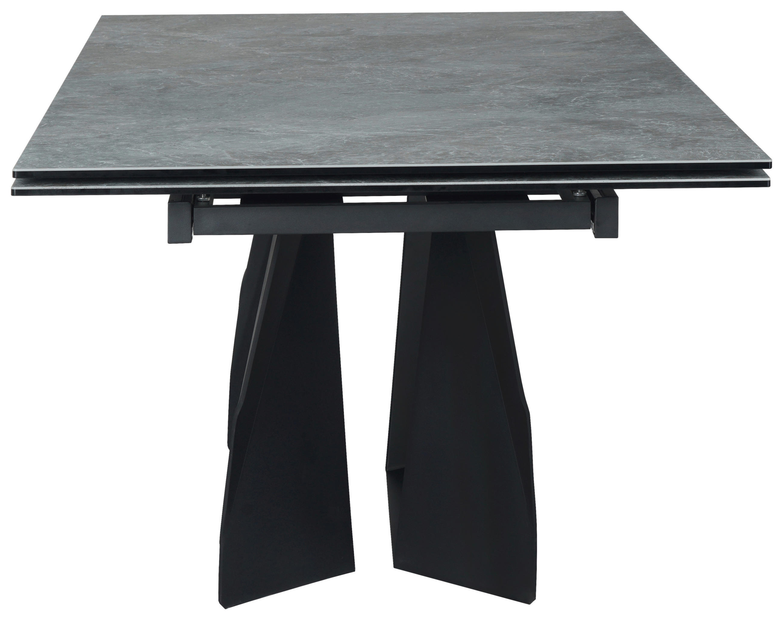 ESSTISCH in Metall, Glas, Keramik 200-300/100/76 cm  - Schwarz/Grau, Design, Glas/Keramik (200-300/100/76cm) - Emilio Belluti