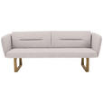 SITZBANK 224/91/69 cm Flachgewebe Hellgrau massiv Holz  - Eichefarben/Hellgrau, Design, Holz/Textil (224/91/69cm) - Valnatura