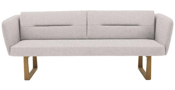 SITZBANK 224/91/69 cm Flachgewebe Hellgrau massiv Holz  - Eichefarben/Hellgrau, Design, Holz/Textil (224/91/69cm) - Valnatura