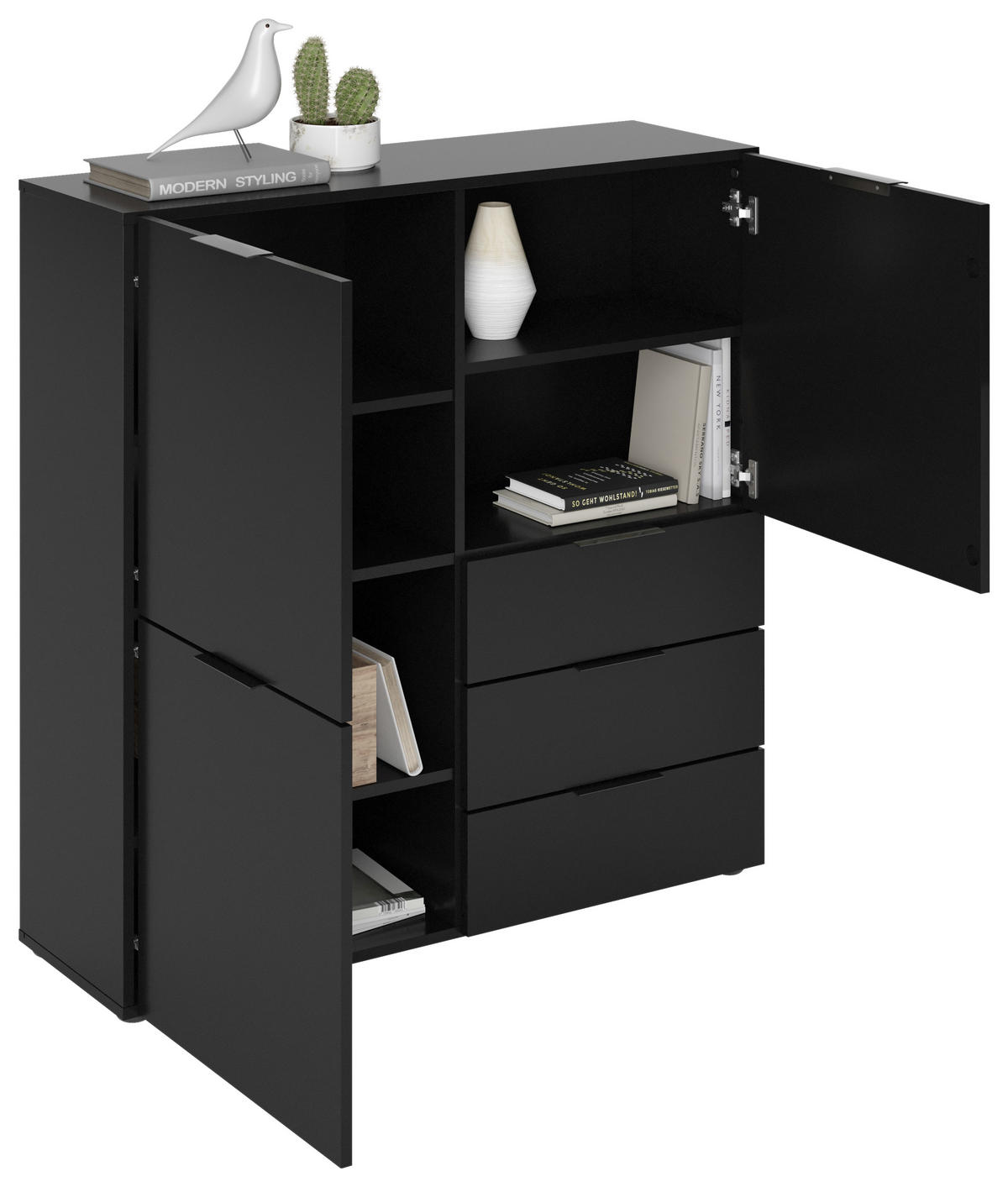 KOMMODE  in 100/101/32 cm  - Schwarz, KONVENTIONELL, Holzwerkstoff/Kunststoff (100/101/32cm) - MID.YOU