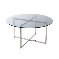 COUCHTISCH in Metall, Glas 75/75/45 cm  - Edelstahlfarben/Grau, MODERN, Glas/Metall (75/75/45cm)