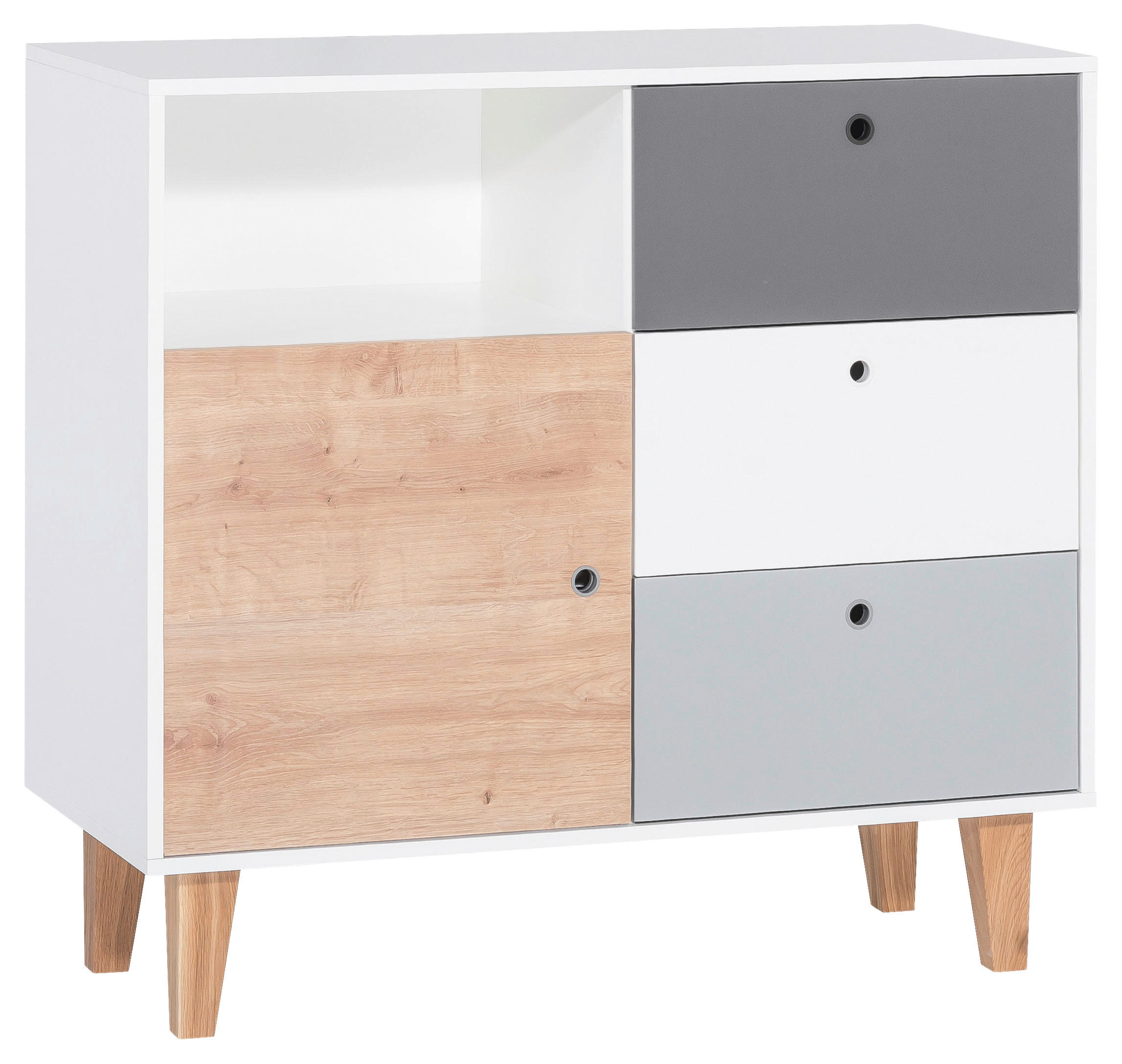 KOMMODE  in 103,5/96,5/45 cm  - Eichefarben/Graphitfarben, MODERN, Holz/Holzwerkstoff (103,5/96,5/45cm) - MID.YOU