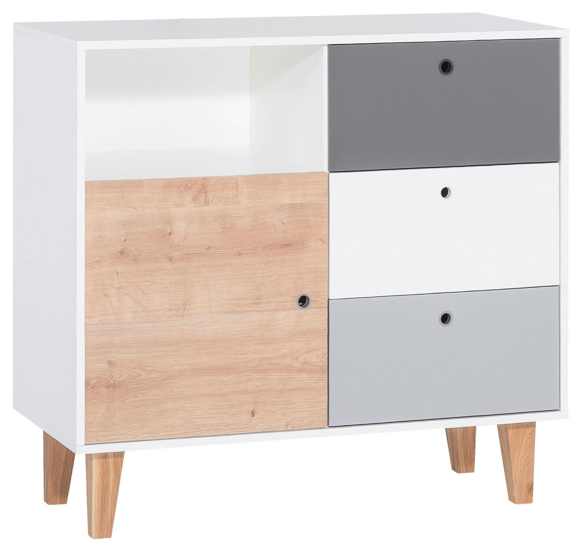 KOMMODE  in 103,5/96,5/45 cm  - Eichefarben/Graphitfarben, MODERN, Holz/Holzwerkstoff (103,5/96,5/45cm) - MID.YOU