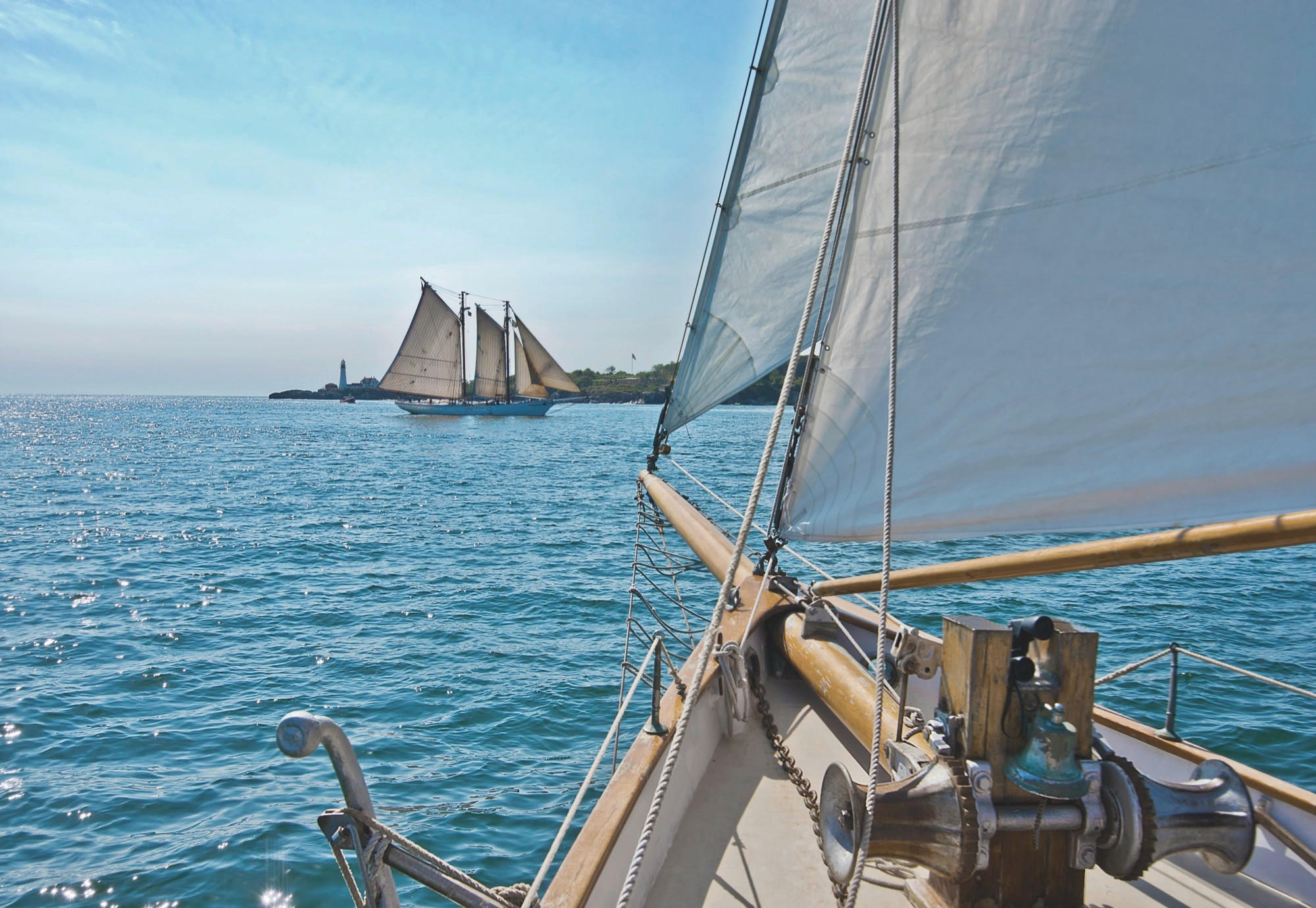 Komar Fototapete Sailing Blau, Grau, Natur 368x254 cm