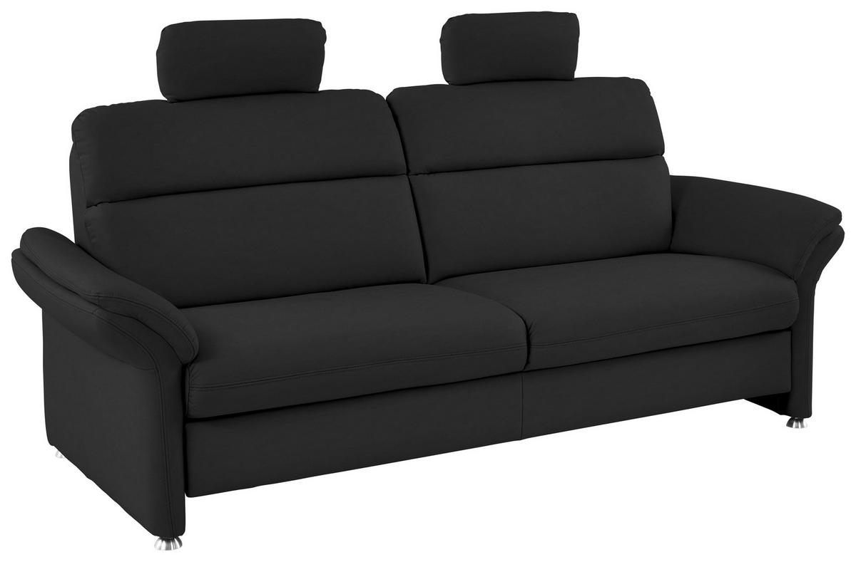 3-SITZER-SOFA in Echtleder Anthrazit  - Anthrazit/Alufarben, Konventionell, Leder/Metall (228/96/92cm) - Beldomo Premium
