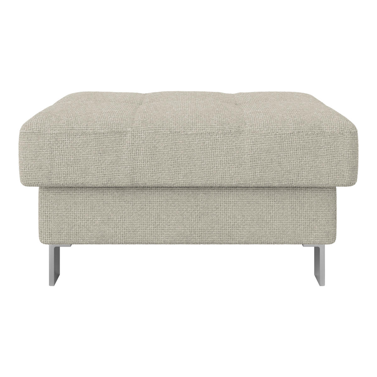 HOCKER in Textil Greige  - Greige, Modern, Textil/Metall (90/44/73cm) - MID.YOU