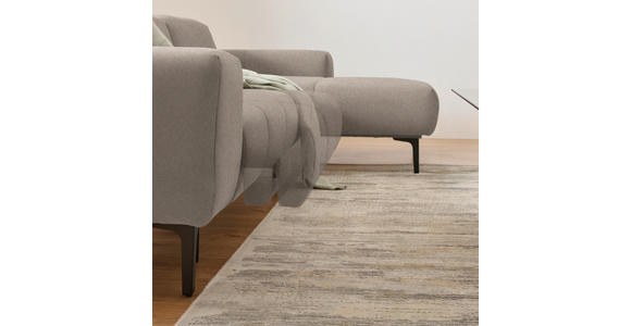 ECKSOFA in Chenille Beige 311/167 cm - Beige/Schwarz, Design, Textil/Metall (311/167cm) - Xora