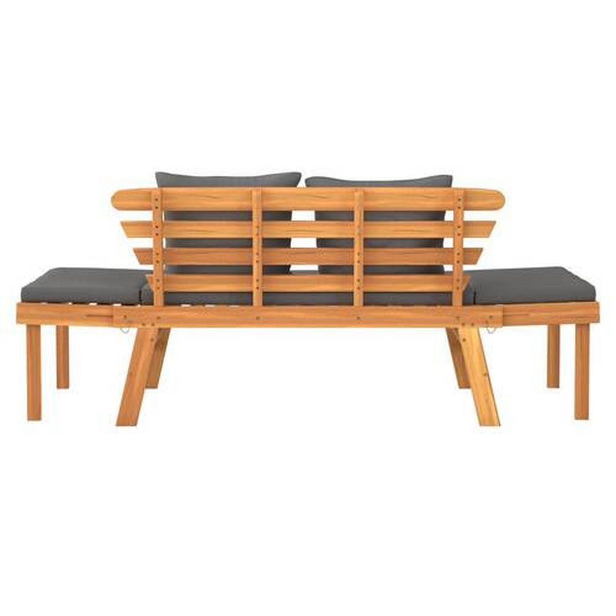 Bancă De Grădină - culoare lemn acacia/gri, Basics, lemn/textil (198/78/68cm) - Ambia Garden