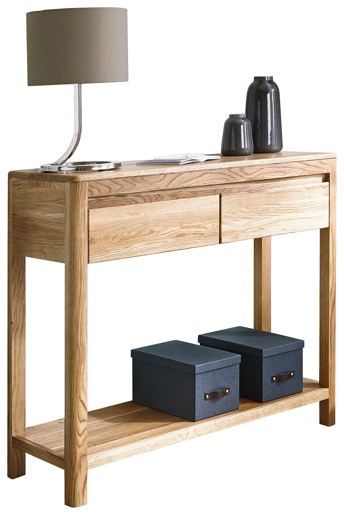 MASĂ TIP CONSOLĂ din lemn, 90/33/78 cm    - culoare lemn stejar, Basics, lemn (90/33/78cm)