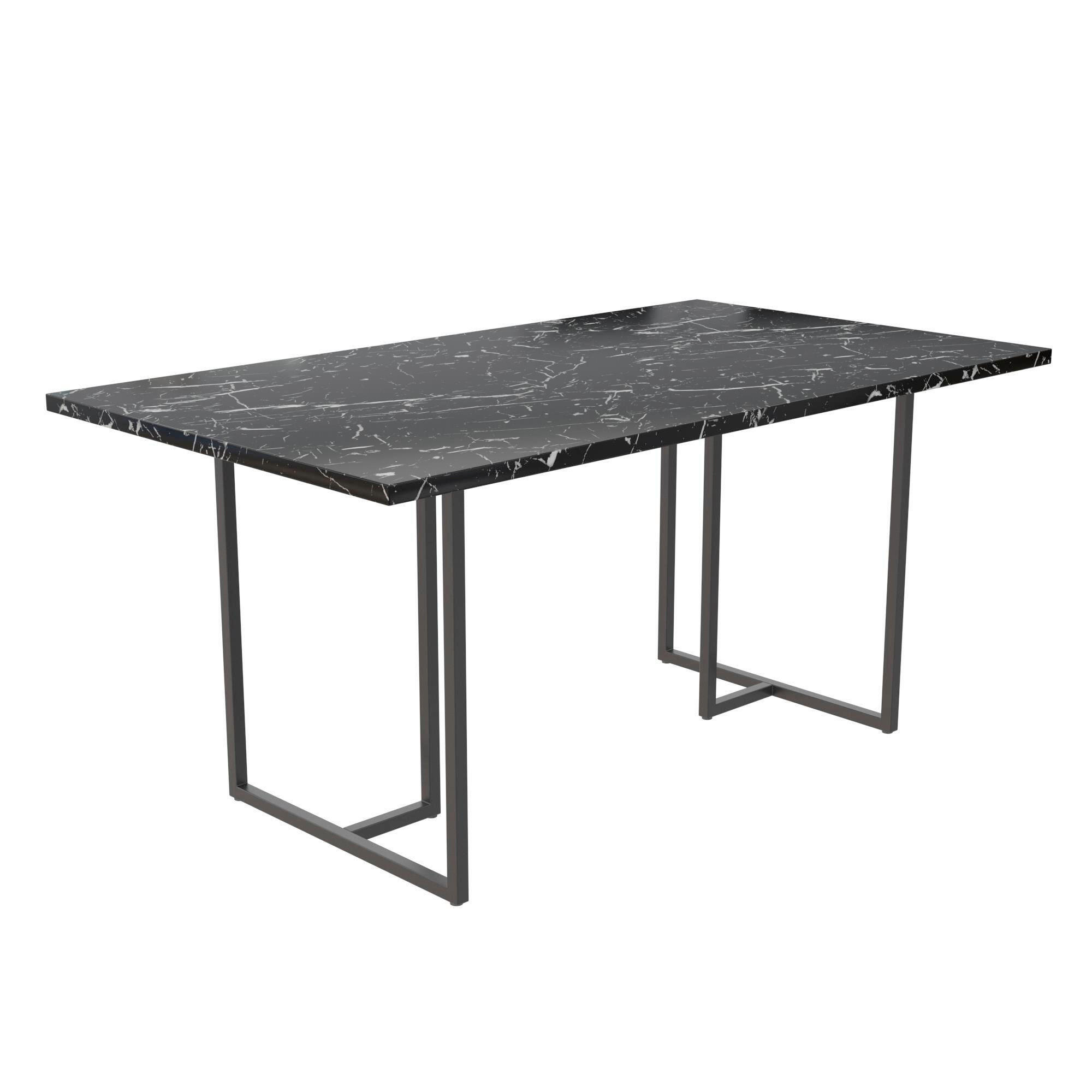 Mid.you Esstisch Astor Schwarz 90x75x160 cm
