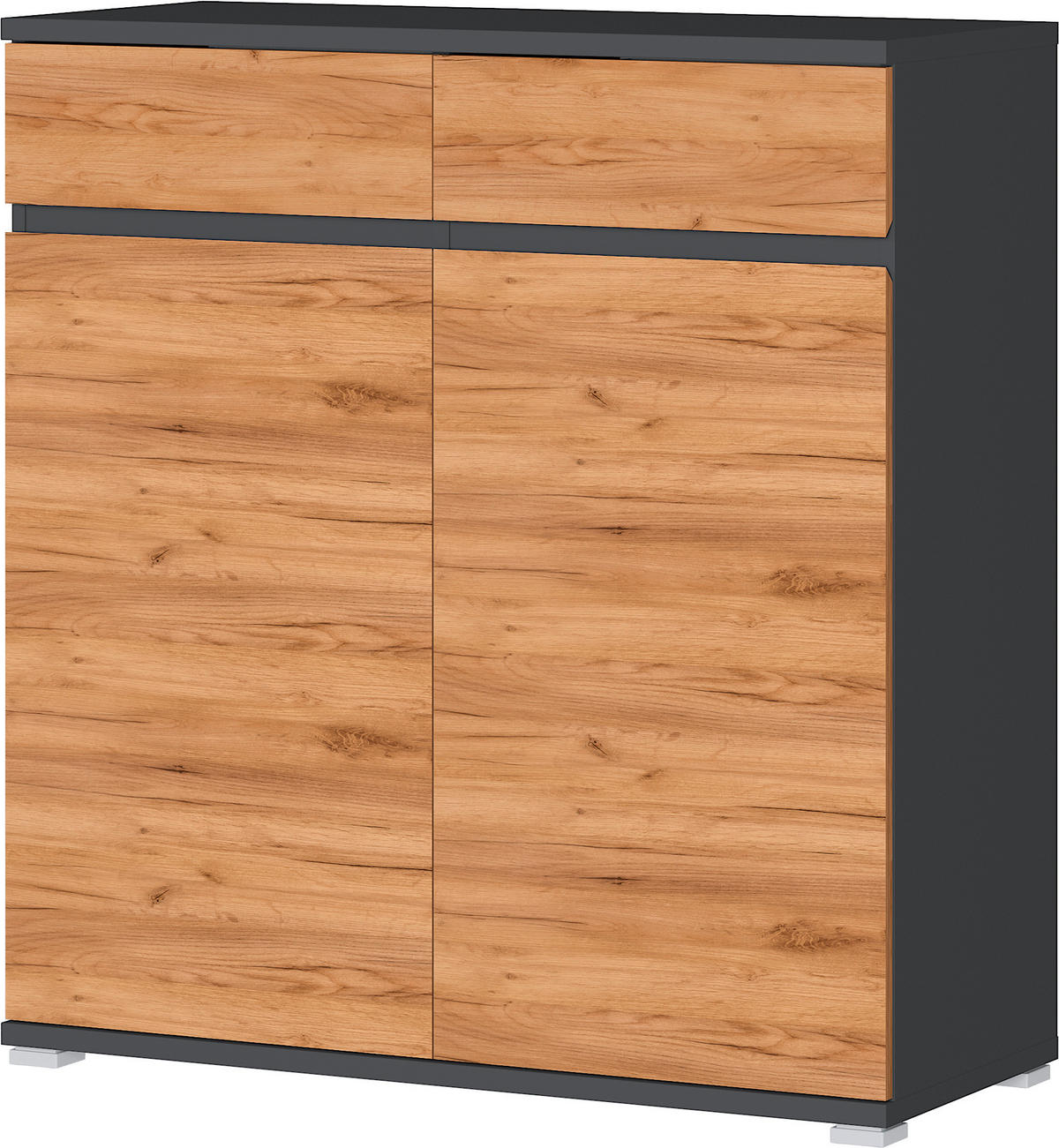 SCHUHSCHRANK Anthrazit, Eichefarben  - Eichefarben/Anthrazit, Design, Holzwerkstoff/Kunststoff (96/103/40cm)