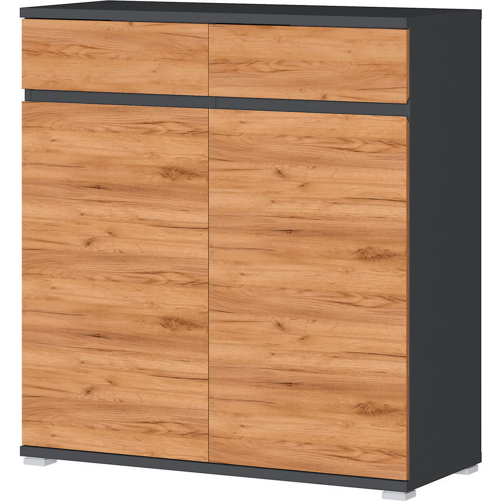 Thumbnail - Xxxl Schuhschrank, Anthrazit, Eiche, Holzwerkstoff, 8 Fächer, 2 Schubladen, 96x103x40 cm, Made in Germany, Beimöbel erhä...