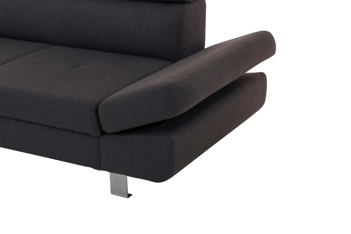 SEDEŽNA GARNITURA, tkanina antracit  - barve kroma/zelena, Design, kovina/tekstil (229/270cm) - Xora