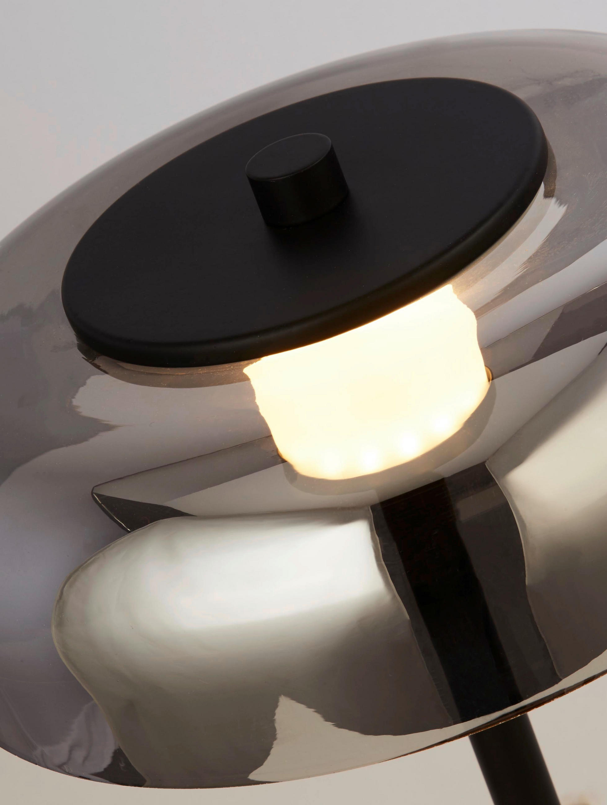 LED-GOLVLAMPA Frisbee 30/146 cm    - svart, Basics, metall/glas (30/146cm)