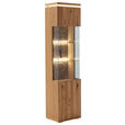 VITRINE in massiv, furniert Balkeneiche Grau, Eichefarben  - Eichefarben/Anthrazit, Natur, Glas/Holz (50/204/37cm) - Linea Natura