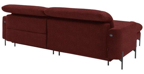 ECKSOFA in Flachgewebe Rot 191/252 cm - Rot/Schwarz, Design, Textil/Metall (191/252cm) - Dieter Knoll