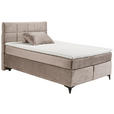 BOXSPRINGBETT 140/200 cm  in Creme  - Creme/Schwarz, Design, Holzwerkstoff/Kunststoff (140/200cm) - Xora