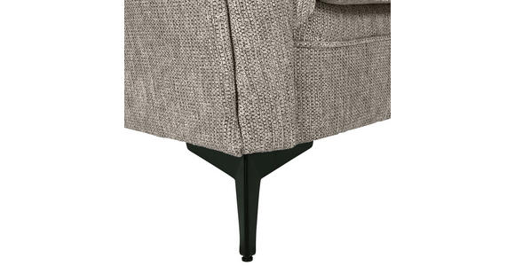 MEGASOFA in Chenille Graubraun - Graubraun/Schwarz, ROMANTIK / LANDHAUS, Textil/Metall (273/50/79/125cm) - Landscape