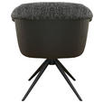 ARMLEHNSTUHL  Stoffauswahl, Sitzfläche 180° drehbar Webstoff  - Dunkelgrau/Schwarz, Design, Textil/Metall (69/80/68cm) - Novel