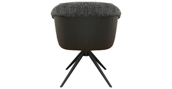 ARMLEHNSTUHL  Stoffauswahl, Sitzfläche 180° drehbar Webstoff  - Dunkelgrau/Schwarz, Design, Textil/Metall (69/80/68cm) - Novel