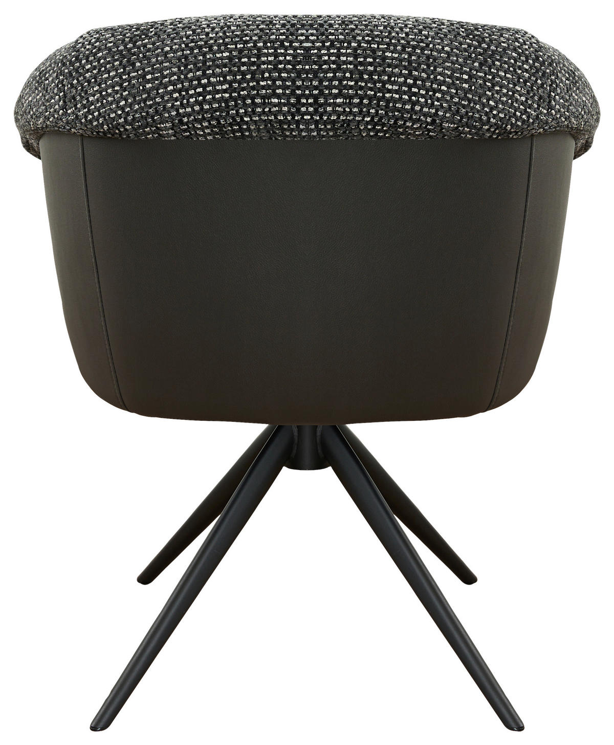 ARMLEHNSTUHL , Stoffauswahl, Sitzfläche 180° drehbar , Webstoff  - Dunkelgrau/Schwarz, Design, Textil/Metall (69/80/68cm) - Novel