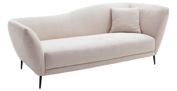 RÉCAMIERE Naturfarben Chenille Zierkissen, Rücken echt  - Schwarz/Naturfarben, KONVENTIONELL, Textil/Metall (224/70/97cm) - Hom`in