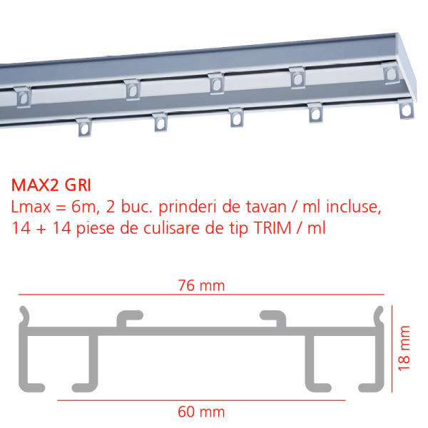 șINĂ PENTRU PERDEA 300 cm
