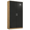 DREHTÜRENSCHRANK  in Eiche Artisan, Grau  - Chromfarben/Eiche Artisan, MODERN, Holzwerkstoff/Kunststoff (91/210/54cm) - Rauch Möbel