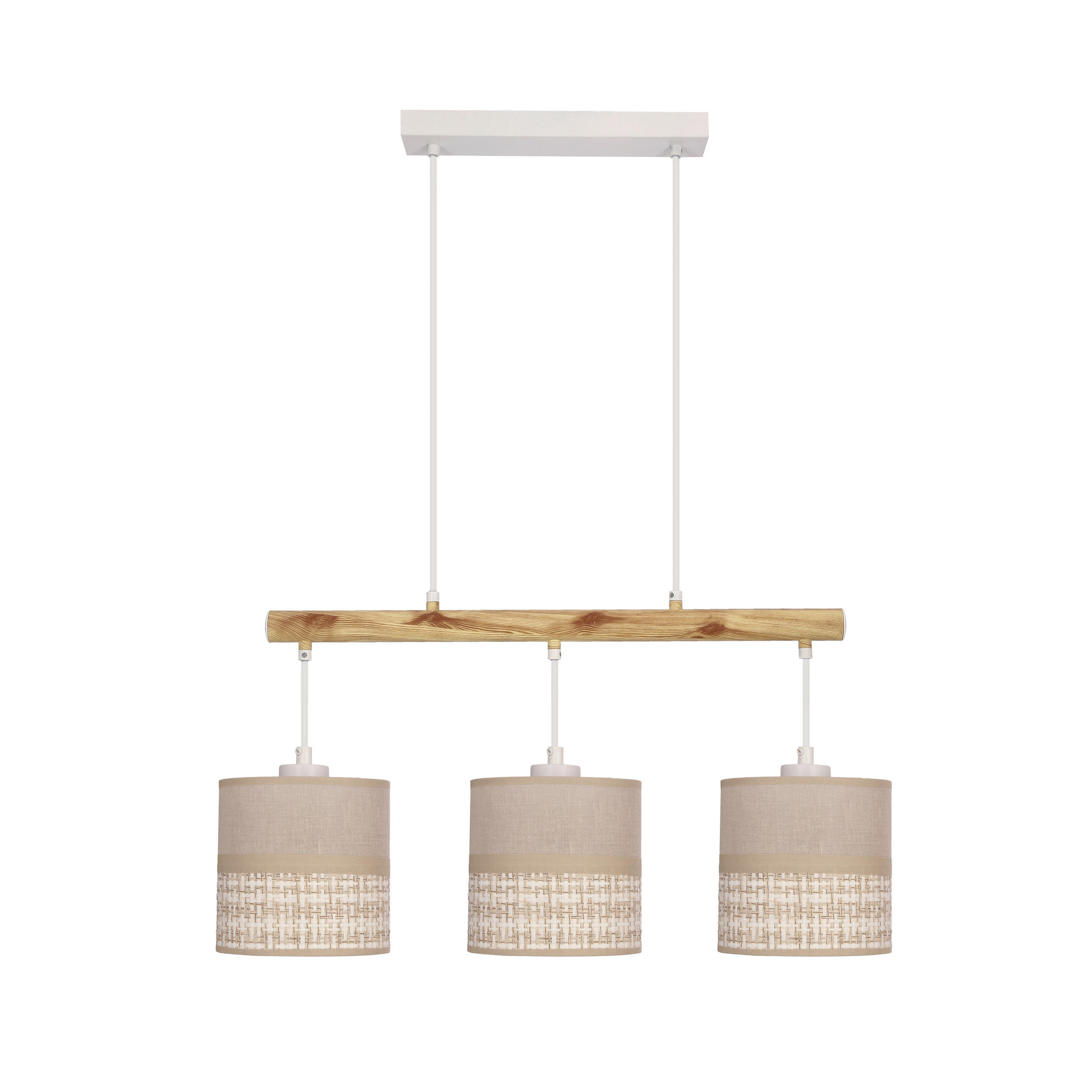 XXXLutz Hängeleuchte Izotto Weiß, Beige 64x15 cm