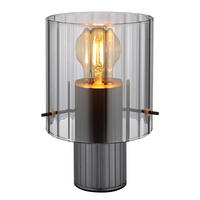 TISCHLEUCHTE - Dunkelgrau, Design, Glas/Metall (14/22cm) - Globo