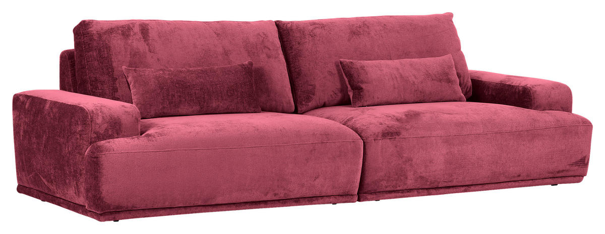 BIG SOFFA i chenille bordeaux  - bordeaux/svart, Klassisk, textil/plast (282/73/115cm) - MID.YOU