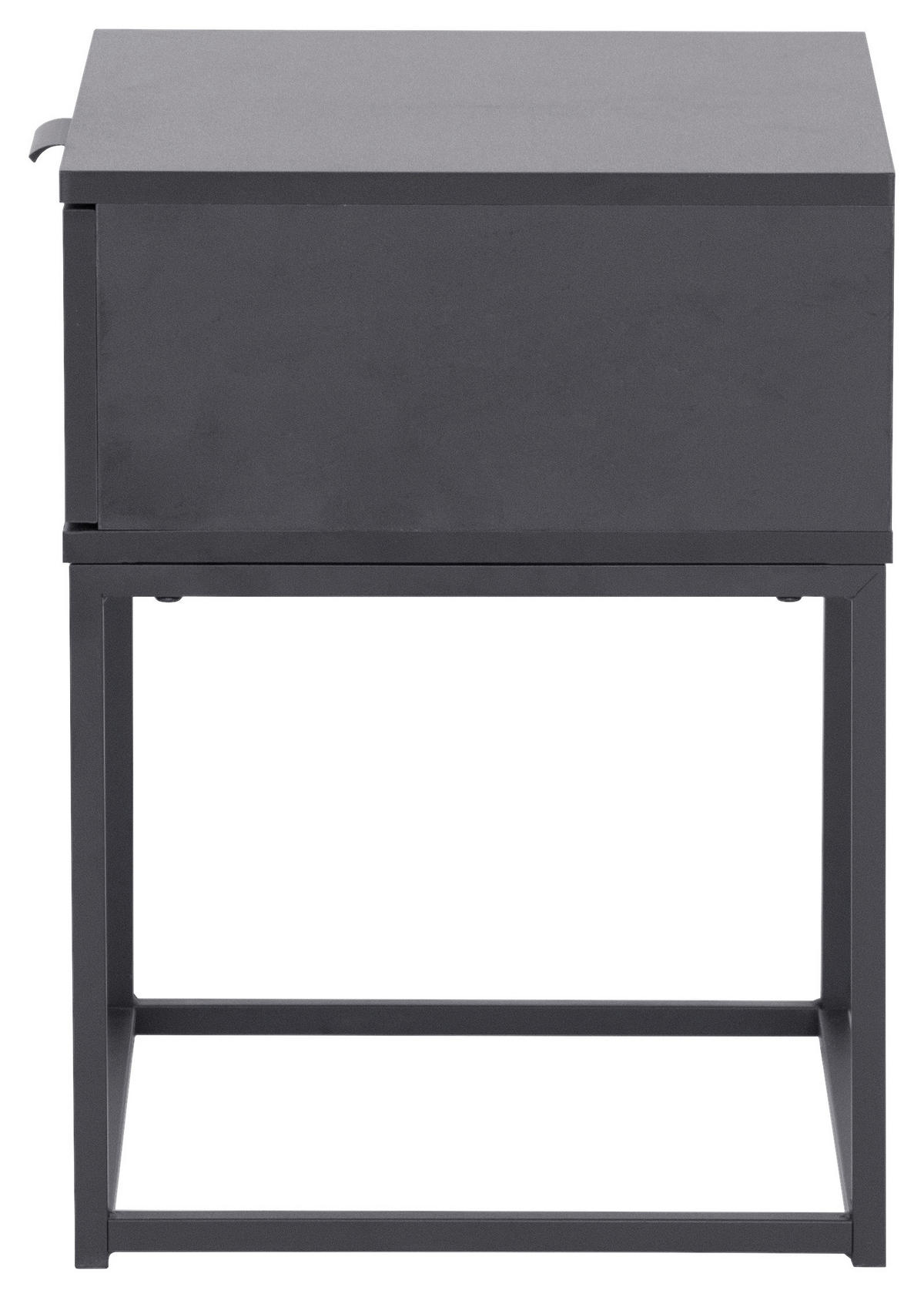 NACHTSCHRANK 42,5/52/38,5 cm  - Schwarz, KONVENTIONELL, Holzwerkstoff/Metall (42,5/52/38,5cm) - Boxxx